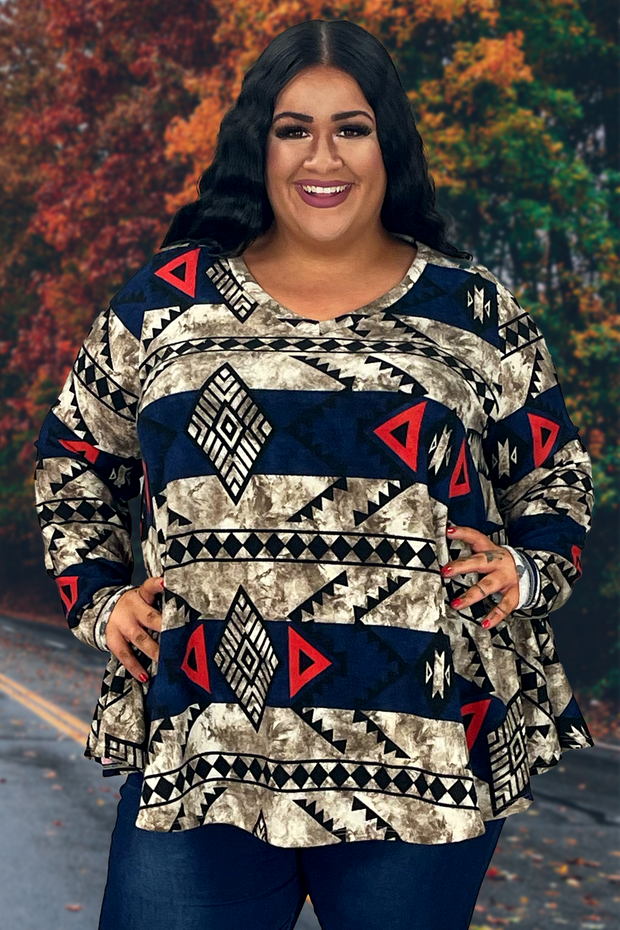 86 PLS-S {Change Your Tune} Multi-Color Printed Top EXTENDED PLUS SIZE 3X 4X 5X