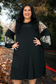 63 CP-A {Charmed I'm Sure} Black Dress Snakeskin Print EXTENDED PLUS SIZE 3X 4X 5X 6X