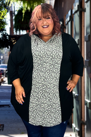 36 HD-Z {Covering Tracks} Black/Grey Leopard Print Hoodie SALE!! CURVY BRAND!!! EXTENDED PLUS SIZE 4X 5X 6X