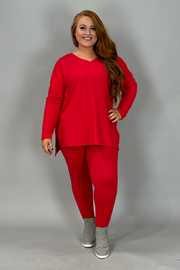 60 SET-I {Finding My Way} Ruby Long Sleeve V-Neck Set PLUS SIZE 1X 2X 3X