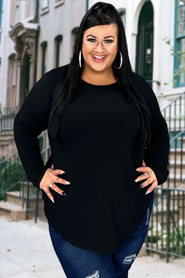 73 SLS-V {Here I Stand}  Black Round Neck Top PLUS SIZE 1X 2X 3X