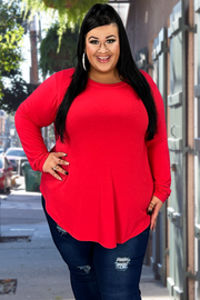 73 SLS-X {Here I Stand} Ruby Red Round Neck Top PLUS SIZE 1X 2X 3X