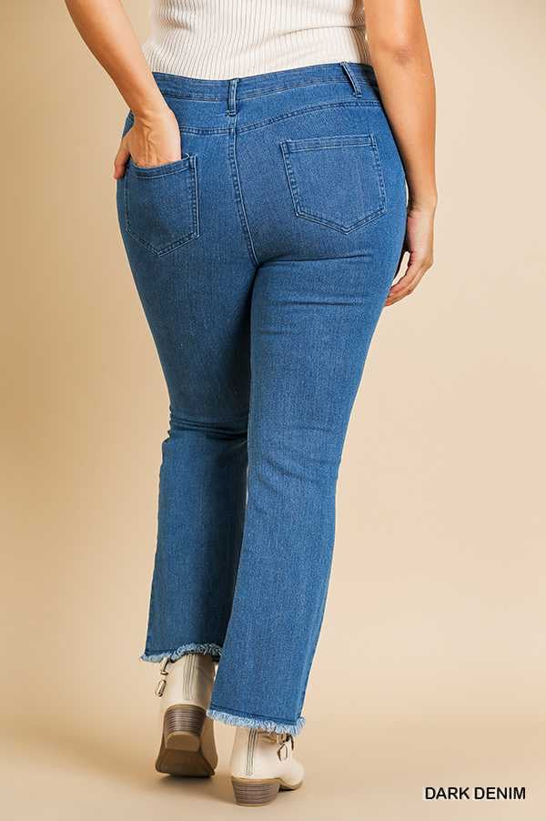 BT-H "UMGEE" {Cure My Blues} Flare Jeans with Raw Hem PLUS SIZE