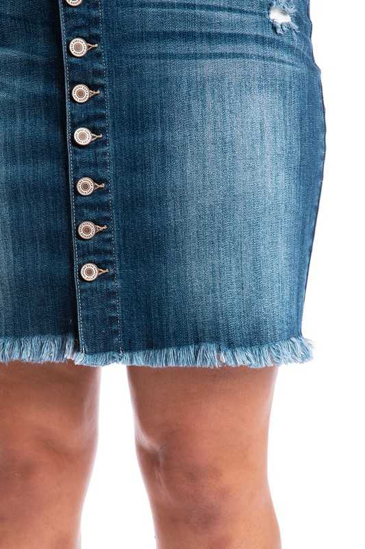 LEG 98 {Prove Them Wrong} Denim Button Front Skirt PLUS SIZE 1X 2X 3X