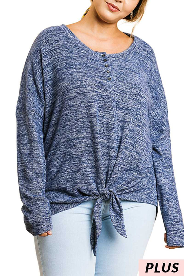 SLS-V {Just Like That} "UMGEE" Heathered Blue Top ***FLASH SALE***