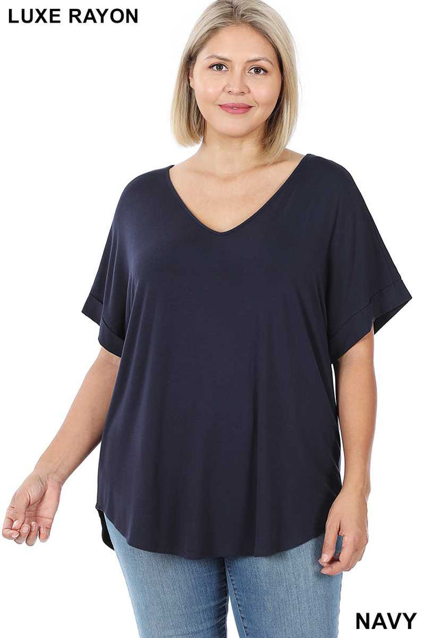 66 SSS-G {Simplistic Ideas} NAVY V-Neck ***FLASH SALE***PLUS SIZE 1X 2X 3X SALE!!