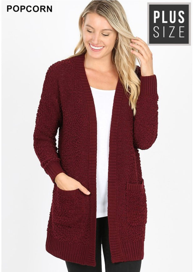 burgundy sweater cardigan