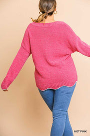 SD-M {Stop & Stare} "UMGEE" Fuchsia/Silver Glitter Sweater