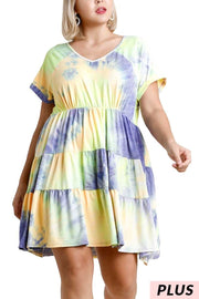 70 PSS-U {Easy Days Ahead} "UMGEE” SALE!!  Tie-Dye Dress PLUS SIZE XL, 1XL, 2XL