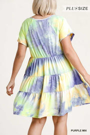 70 PSS-U {Easy Days Ahead} "UMGEE” SALE!!  Tie-Dye Dress PLUS SIZE XL, 1XL, 2XL