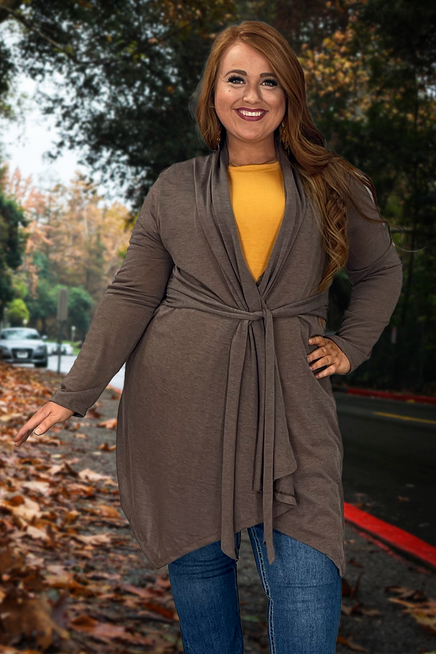 19 OT-B {It's A Journey} Brown Cardigan PLUS SIZE XL 2X 3X