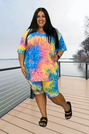 30 SET-H {Lounge with Me} Multi Color Tie Dye Set EXTENDED PLUS 3X 4X 5X