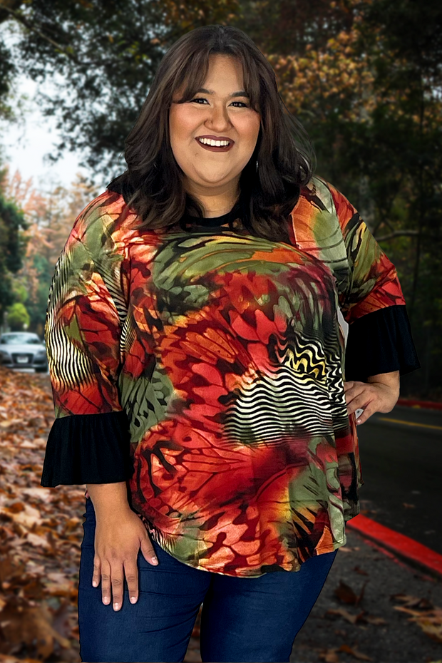 74 PSS-Z {Perfect To Me} Orange Animal Print Tunic SALE!!! CURVY BRAND!!! EXTENDED PLUS SIZE 4X 5X 6X