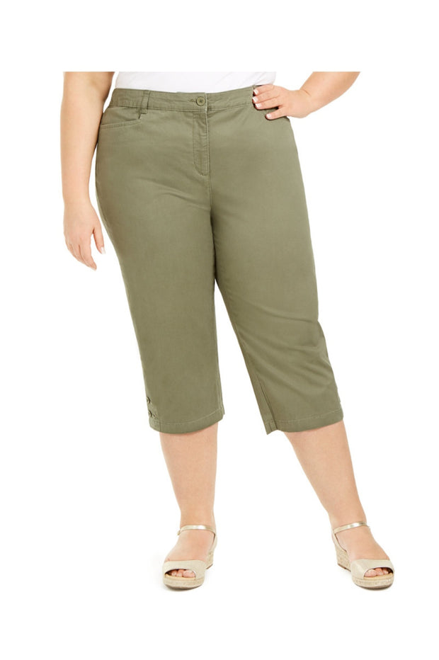 BT-Q  M-109 "Karen Scott" Olive Tummy Control Capri Pant RETAIL €46.50!! PLUS SIZE 22W 24W