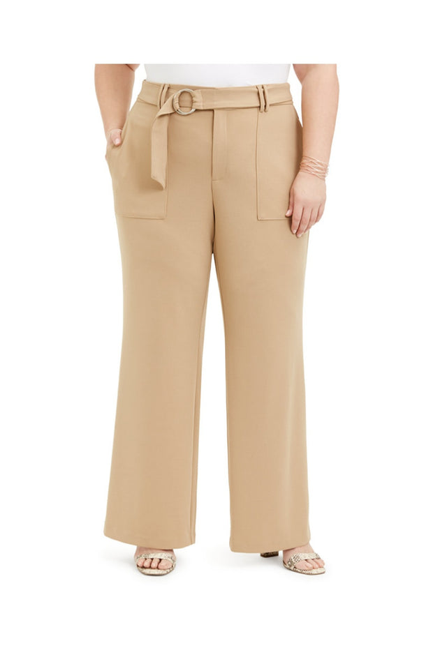 BT-R  M-109  {INC Plus} Sand Wide Leg Pant RETAIL €89.50 EXTENDED PLUS SIZE 16W 24W 28W