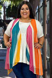 76 OT-A {Untamed} Multi-Color Striped Vest