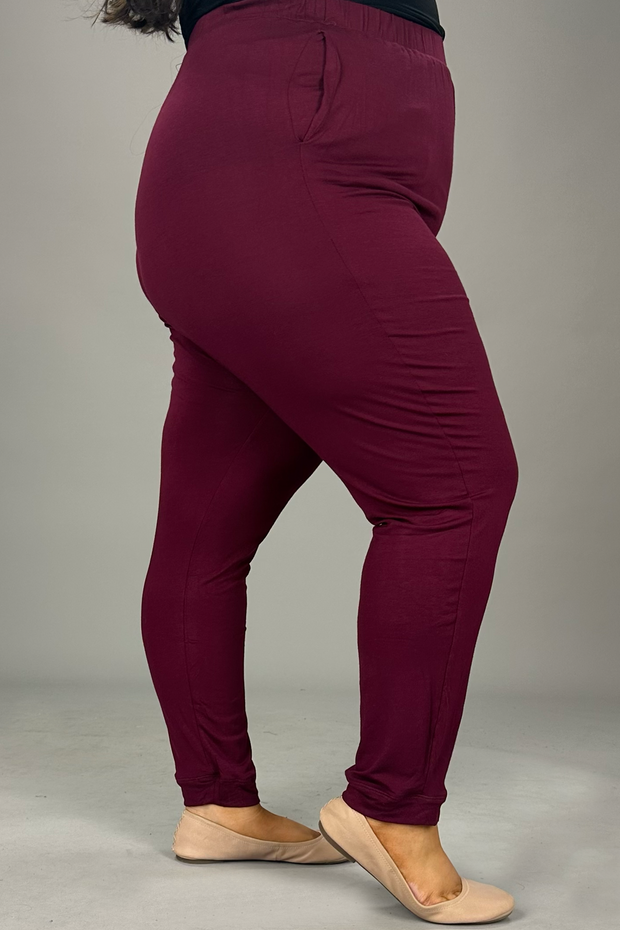 BT-G {Always Moving} Burgundy Joggers SALE!!! PLUS SIZE 1X 2X 3X