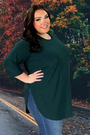 62 SQ-J {Chase The Idea} Hunter Green Tunic CURVY BRAND!!! EXTENDED PLUS SIZE 3X 4X 5X 6X