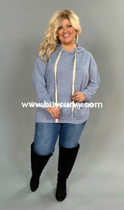 Hd-Z Umgee Blue Hoodie With Drawstring Hoodies