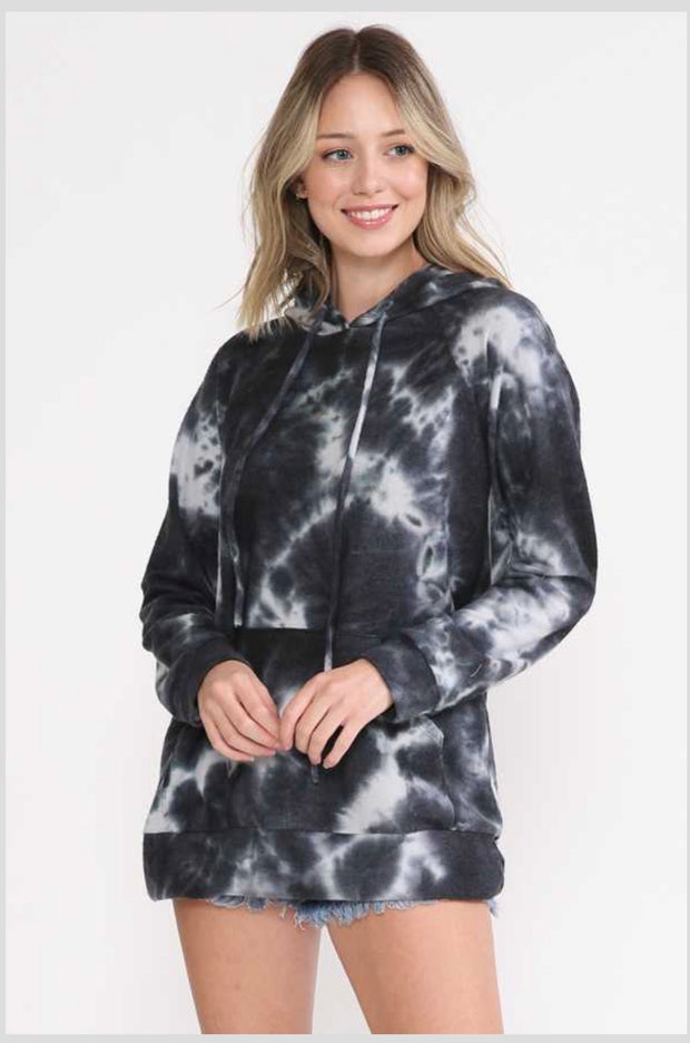 HD-Z {Make It Mine} Charcoal Tie Dye Hoodie PLUS SIZE XL 2X 3X