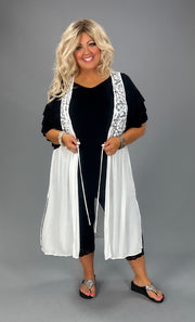 12 CP-I {Angel In The House} White Lace Front Tie Vest  PLUS SIZE XL 2X 3X