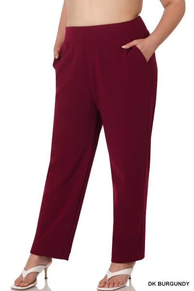 LEG-  {Setting The Standard} Burgundy Wide Waist Pants SALE!!!  PLUS SIZE 1X 2X 3X