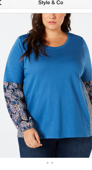 CP-A  M-109 {Style & Co} Blue Solid, Striped, Paisley Top Retail €56.50 ***FLASH SALE***