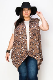 26 OT-Z {On My Mind} Mocha Leopard Print Vest SALE!! EXTENDED PLUS SIZE 3X 4X 5X