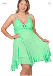 54 SV-X {Radiant Vision} Mint ***SALE***Spaghetti Strap Dress PLUS SIZE 1X 2X 3X