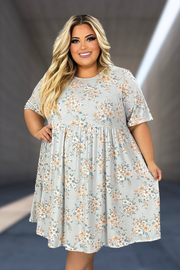 70 PSS-F {Unlock The Elegance} Blue Floral Babydoll Dress CURVY BRAND!!!  EXTENDED PLUS SIZE 3X 4X 5X 6X