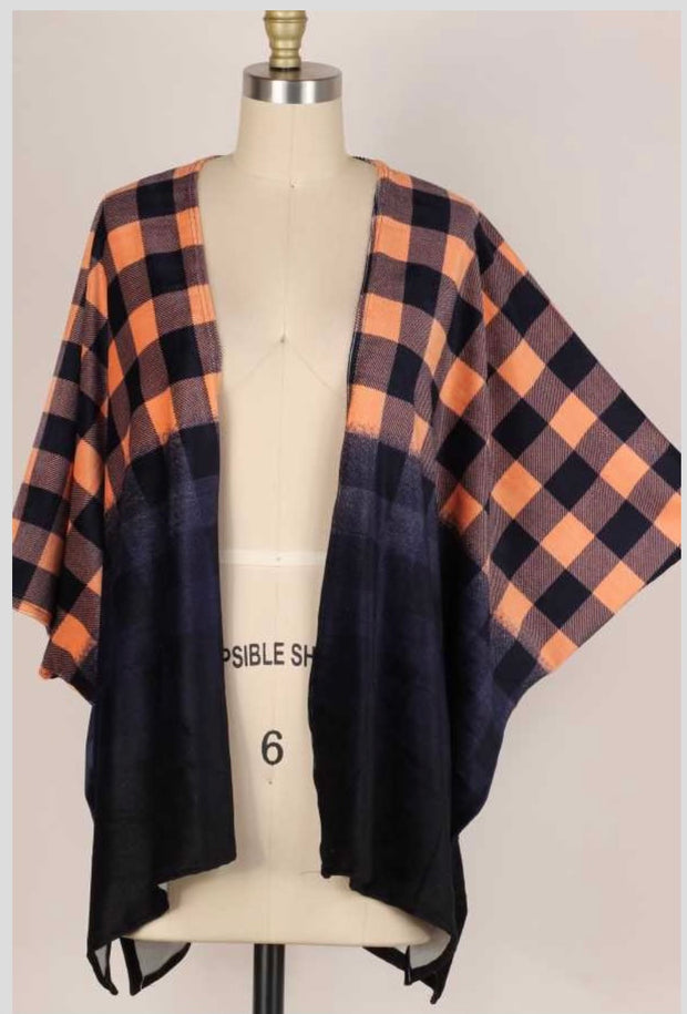 20 OT-D {Cuddle Ready}***SALE*** Navy/Melon Plaid Cardigan PLUS SIZE 1X/2X 2X/3X