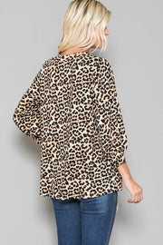 PLS-X {Daytime Prowl} ***FLASH SALE***Tan Black Leopard V-Neck Tunic BUTTER SOFT EXTENDED PLUS SIZE 4X 5X 6X