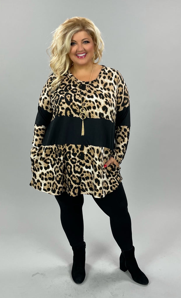 95 OR 56 CP-G {Stay Or Leave} ***FLASH SALE***Leopard Long Sleeve EXTENDED PLUS SIZE 3X 4X 5X 6X