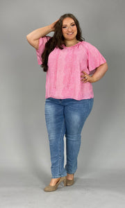 22 PSS-C {Sweet Fascination} Pink Printed***SALE*** Top PLUS SIZE 1X 2X 3X