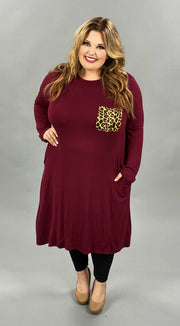 24 CP-T {Wish You Would} Burgundy Leopard Detail Dress PLUS SIZE XL 2X 3X