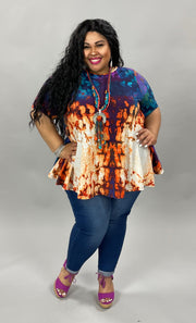 27 PSS-X {Gentle Reminder} Multi-Color Tie Dye Top PLUS SIZE 1X 2X 3X