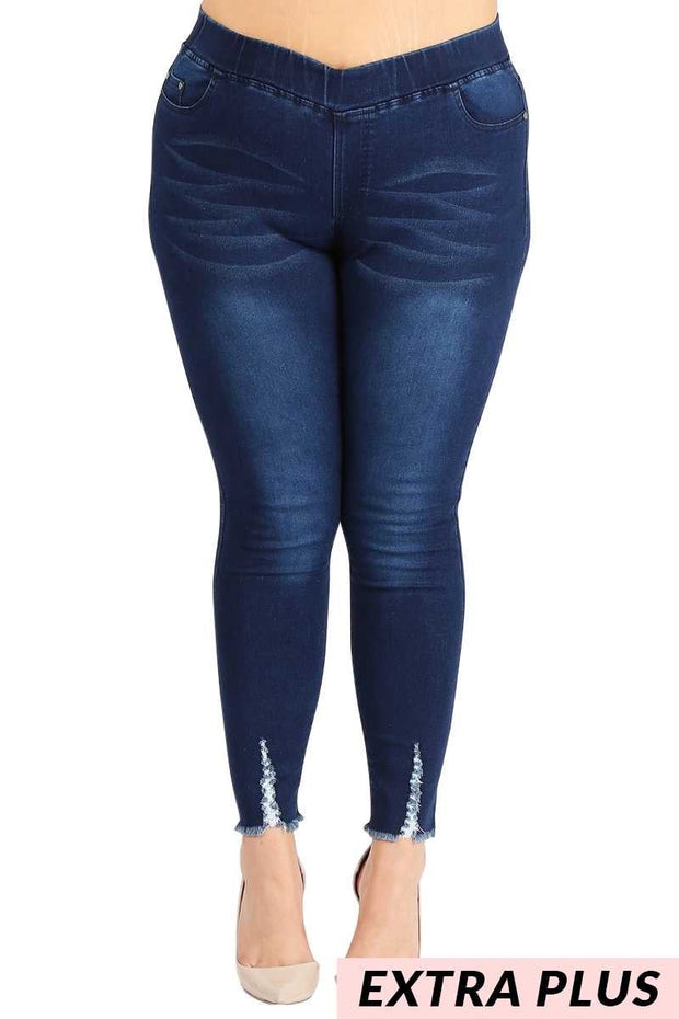 BIN -   {Star Of The Walk} Dark Denim Blue Jeggings EXTENDED PLUS SIZE 4X/5X  5X/6X