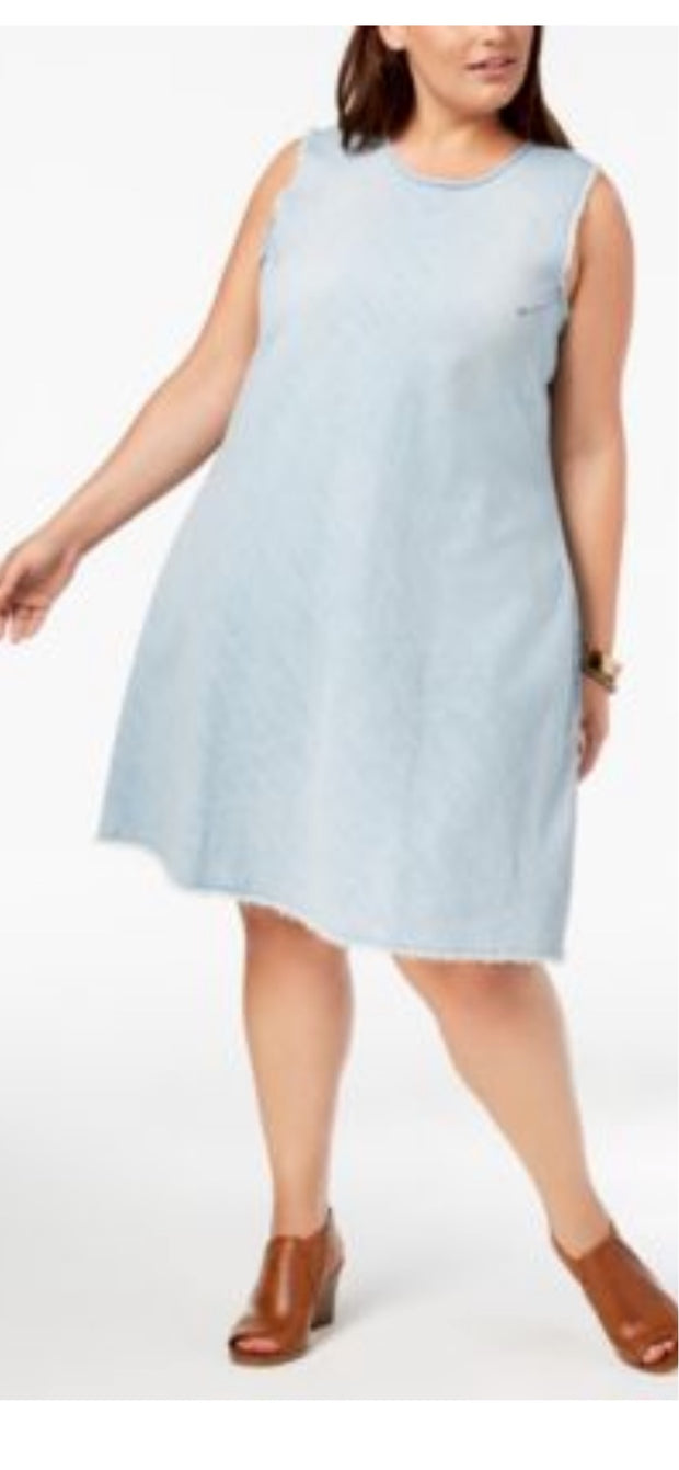 LD-M  M-109 {Style & Co}  Lt. Blue Denim Dress Retail €74.50 PLUS SIZE 18W