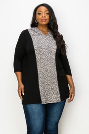 36 HD-Z {Covering Tracks} Black/Grey Leopard Print Hoodie SALE!! CURVY BRAND!!! EXTENDED PLUS SIZE 4X 5X 6X