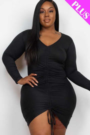 22 SQ-D {Encore Please}  SALE!! Black V-Neck BodyCon Dress PLUS SIZE 1X 2X 3X