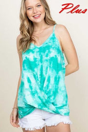 73 SV-A {Forget The Rules} ***SALE*** Green/Ivory Print Top PLUS SIZES 1X 2X 3X