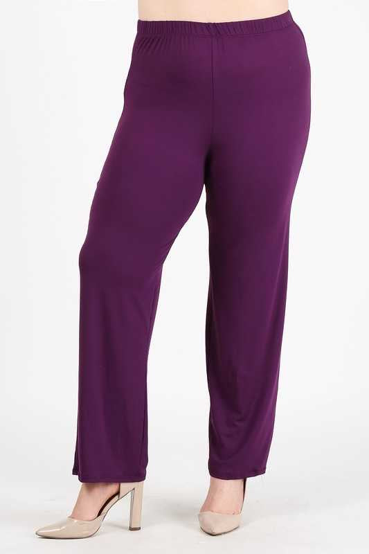 LEG -56   {Taking Time To Love} Plum Loose Fit Pants PLUS SIZE 1X 2X 3X