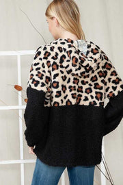 67 OT-A {One Of A Kind} Black Leopard Zippered Cardigan PLUS SIZE XL 2X 3X