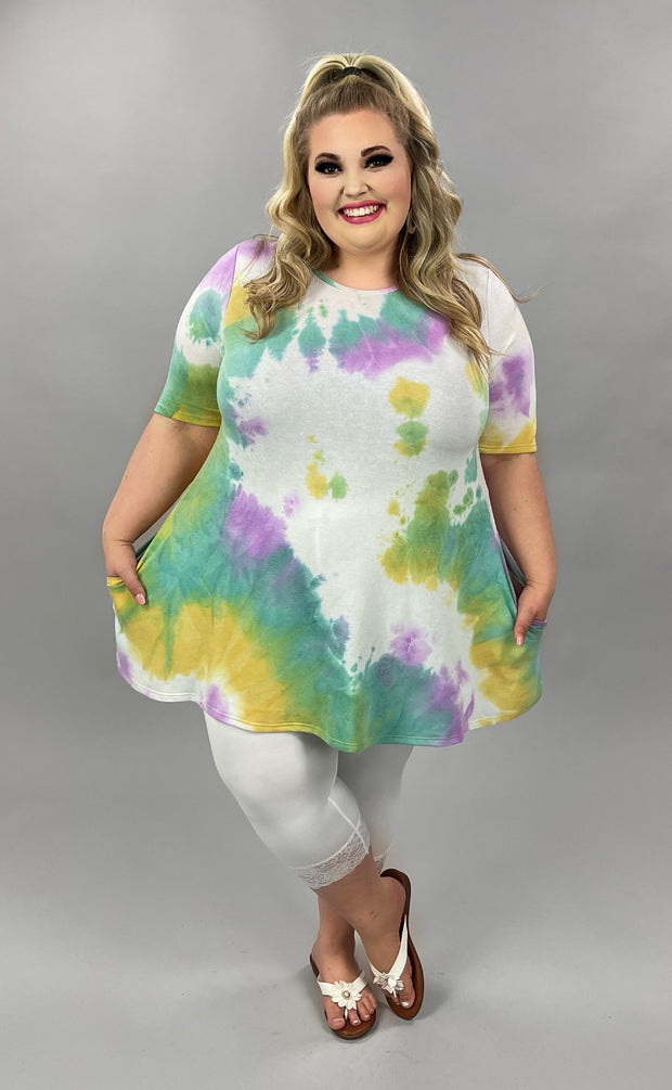 83 OR 44 PSS-D {No Better Time} Purple/Multi Tie Dye Top EXTENDED PLUS SIZE 3X 4X 5X