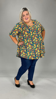 30 PSS-Z {Fields Of Gold} Multi-Color Floral Top EXTENDED PLUS SIZE 3X 4X 5X