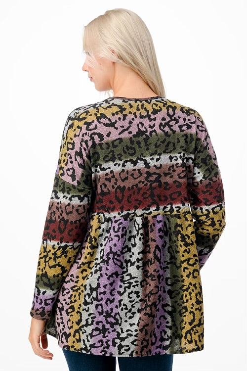 17 PLS-L {What A Hottie} Multi-Color Animal Print Top PLUS SIZE 1X 2X 3X