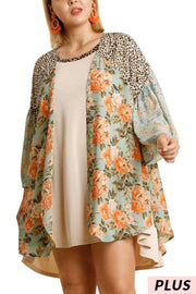 16 OT-I {Out Of Line} Umgee SALE!! Sage Multi-Print Kimono PLUS SIZE XL 1X 2X