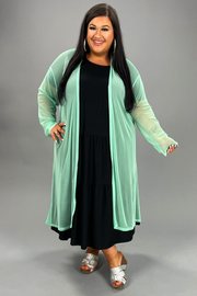 LD-G {New Chapters} Green Mint Sheer Mesh Duster PLUS SIZE XL 2X 3X