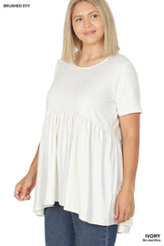 60 SSS-C {Getting The Best} Ivory Babydoll Top PLUS SIZE 1X 2X 3X