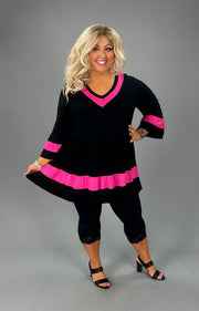 70 CP-A {Girl On The Block} Black Tiered Babydoll Tunic CURVY BRAND!!! EXTENDED PLUS SIZE XL 2X 3X 4X 5X 6X